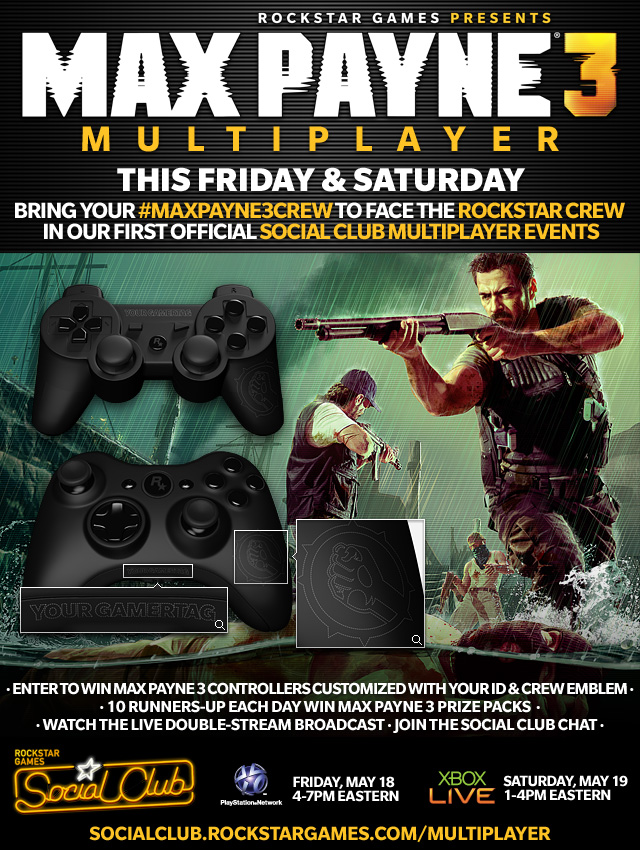 Max Payne 3 Social Club Multiplayer Event